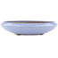 Round blue bonsai pot by Yamaaki - 245 x 245 x 55 mm