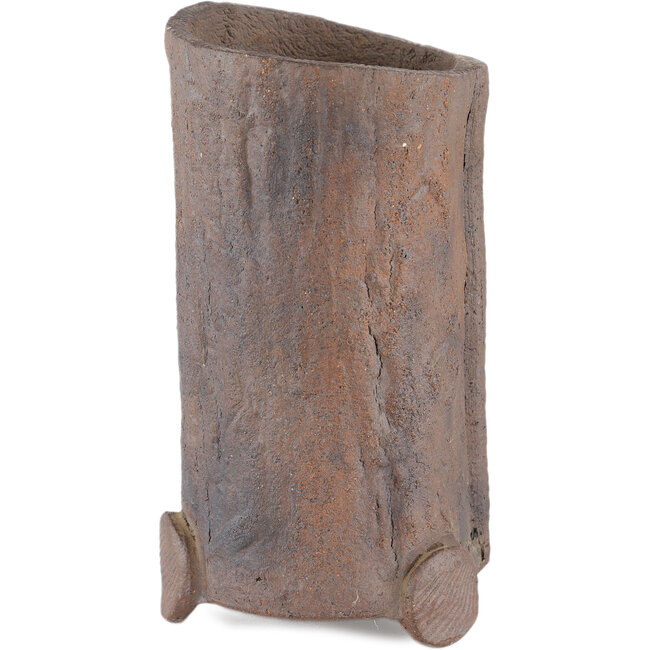 Ronde ongeglazuurde bonsaipot van Yamaaki Koshosen (eerste generatie) - 75 x 75 x 135 mm