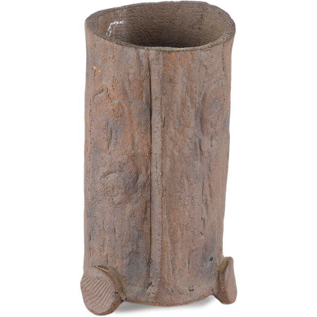 Ronde ongeglazuurde bonsaipot van Yamaaki Koshosen (eerste generatie) - 75 x 75 x 135 mm