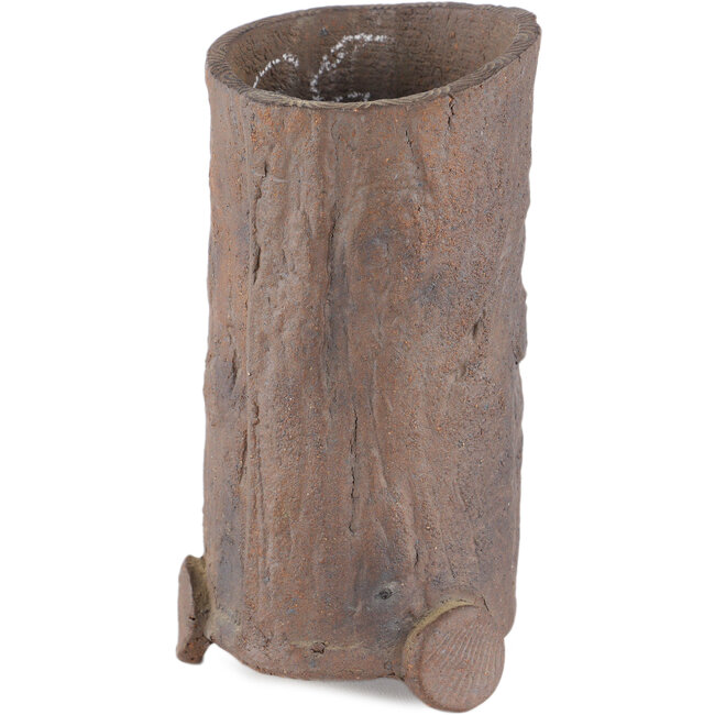 Vaso bonsai rotondo non smaltato di Yamaaki Koshosen (prima generazione) - 75 x 75 x 135 mm