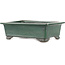 Rectangular green bonsai pot by Tofukuji 2nd generation - 185 x 130 x 60 mm