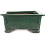 Rectangular green bonsai pot by Tofukuji 2nd generation - 185 x 130 x 60 mm