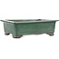 Rectangular green bonsai pot by Tofukuji 2nd generation - 185 x 130 x 60 mm