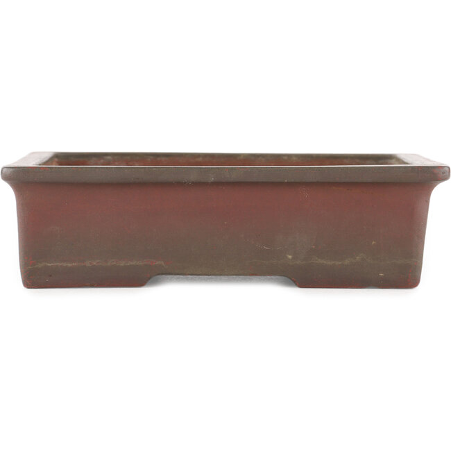 Rectangular unglazed bonsai pot by Nakawatari - 190 x 135 x 55 mm