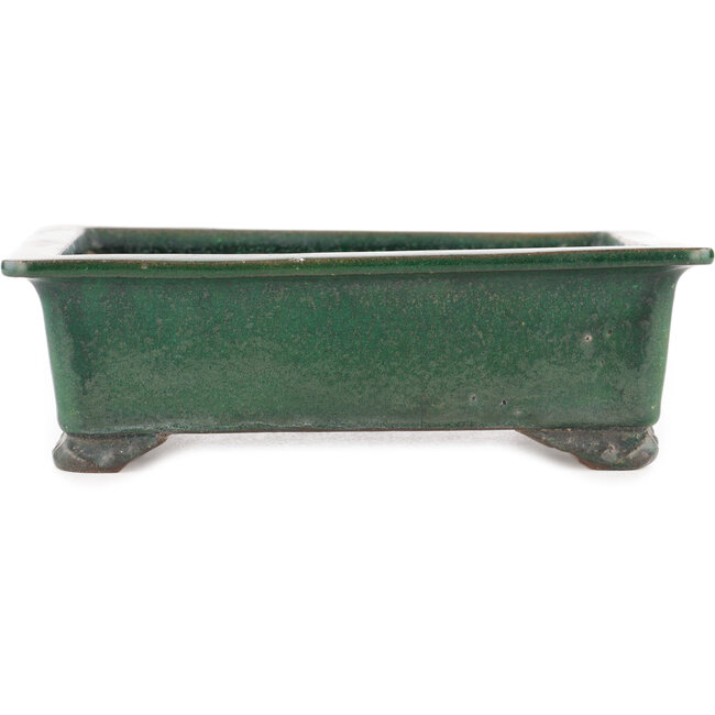 Pot à bonsaï rectangulaire vert de Tofukuji 2e génération - 185 x 130 x 60 mm