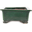 Rectangular green bonsai pot by Tofukuji 2nd generation - 185 x 130 x 60 mm