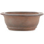 Pot à bonsaï ovale non émaillé par Tetsu gakkan Nakawatari - 205 x 135 x 50 mm