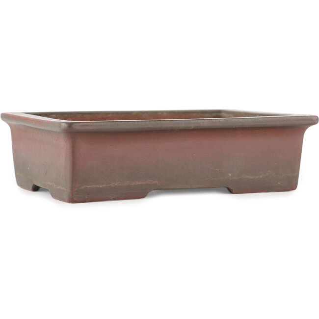 Rectangular unglazed bonsai pot by Nakawatari - 190 x 135 x 55 mm