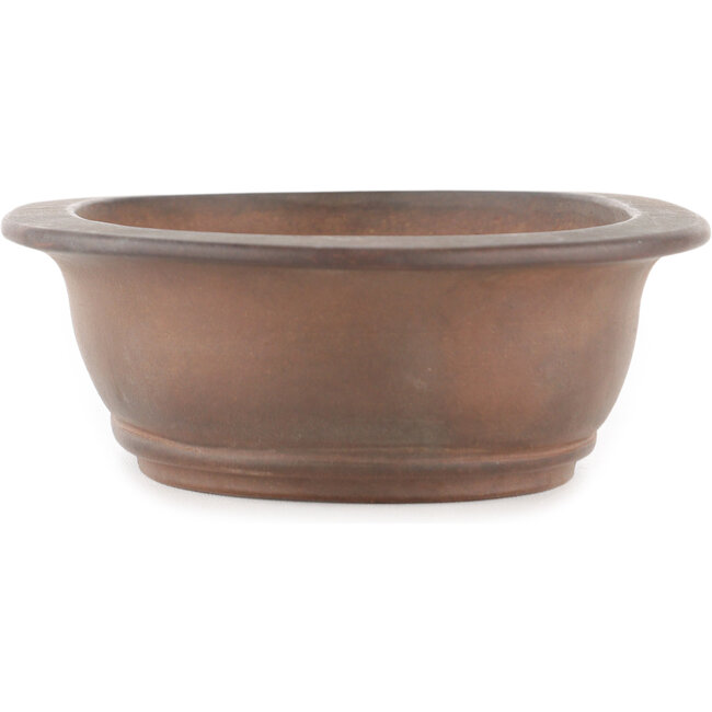 Pot à bonsaï ovale non émaillé par Tetsu gakkan Nakawatari - 205 x 135 x 50 mm