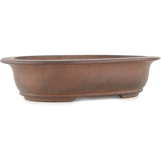 Maceta ovalada sin esmaltar para bonsái de Tetsu gakkan Nakawatari - 205 x 135 x 50 mm