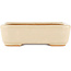 Rechthoekige gebroken witte bonsaipot van Hattori - 140 x 100 x 40 mm