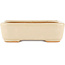 Rectangular off-white bonsai pot by Hattori - 140 x 100 x 40 mm