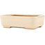 Rectangular off-white bonsai pot by Hattori - 140 x 100 x 40 mm