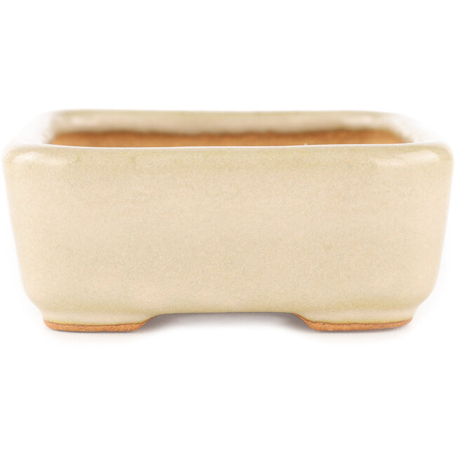 Vaso bonsai rettangolare bianco sporco di Hattori - 140 x 100 x 40 mm