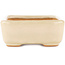 Rectangular off-white bonsai pot by Hattori - 140 x 100 x 40 mm