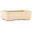 Rectangular off-white bonsai pot by Hattori - 140 x 100 x 40 mm