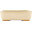 Rechthoekige gebroken witte bonsaipot van Hattori - 140 x 100 x 40 mm