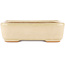 Rectangular off-white bonsai pot by Hattori - 140 x 100 x 40 mm