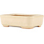 Rectangular off-white bonsai pot by Hattori - 140 x 100 x 40 mm