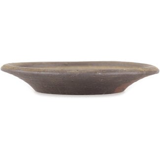 Bigei - Hirata Atsumi 115 mm round unglazed bonsai pot by Bigei, Tokoname, Japan