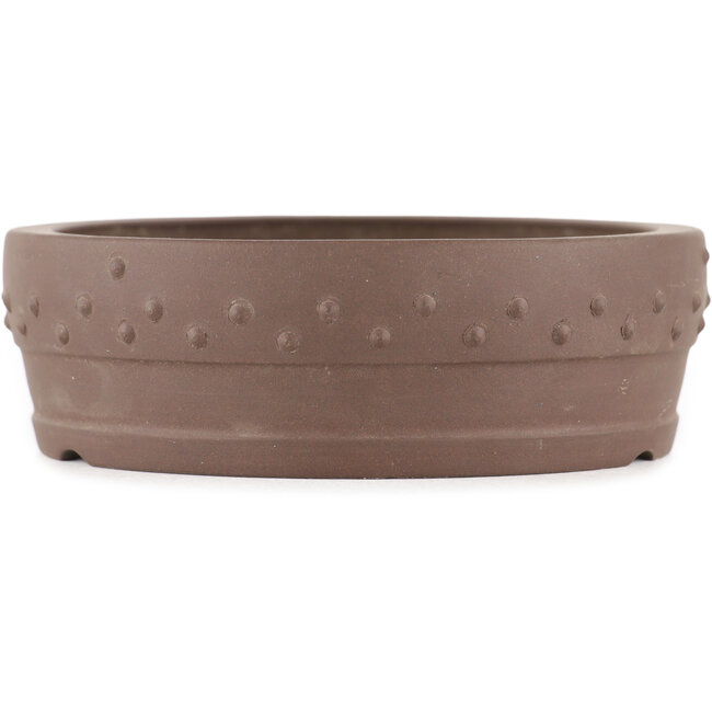 Round unglazed bonsai pot - 105 x 105 x 35 mm