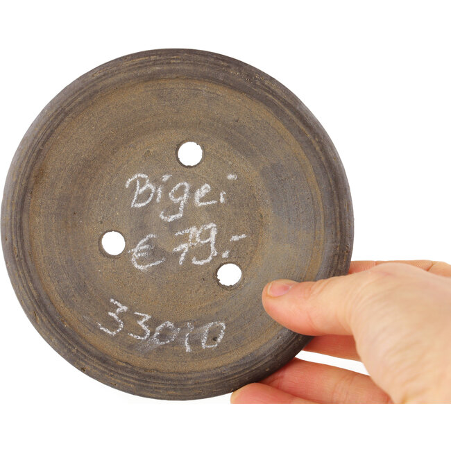 Maceta para bonsái redonda sin esmaltar de Bigei - 115 x 115 x 20 mm