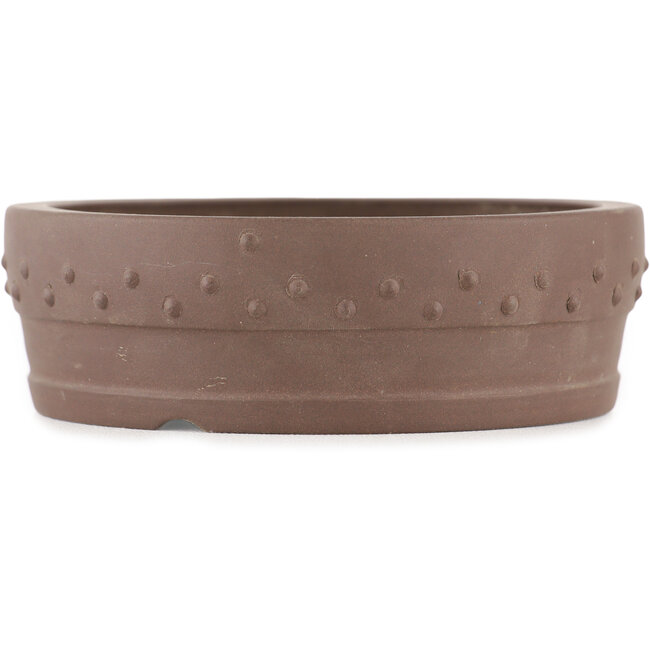 Round unglazed bonsai pot - 105 x 105 x 35 mm