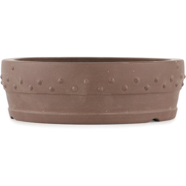 Round unglazed bonsai pot - 105 x 105 x 35 mm