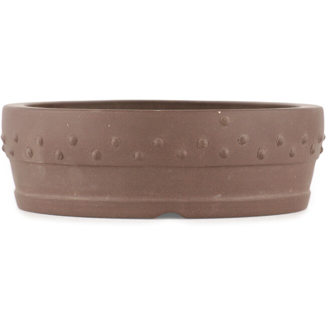 Round unglazed bonsai pot - 105 x 105 x 35 mm