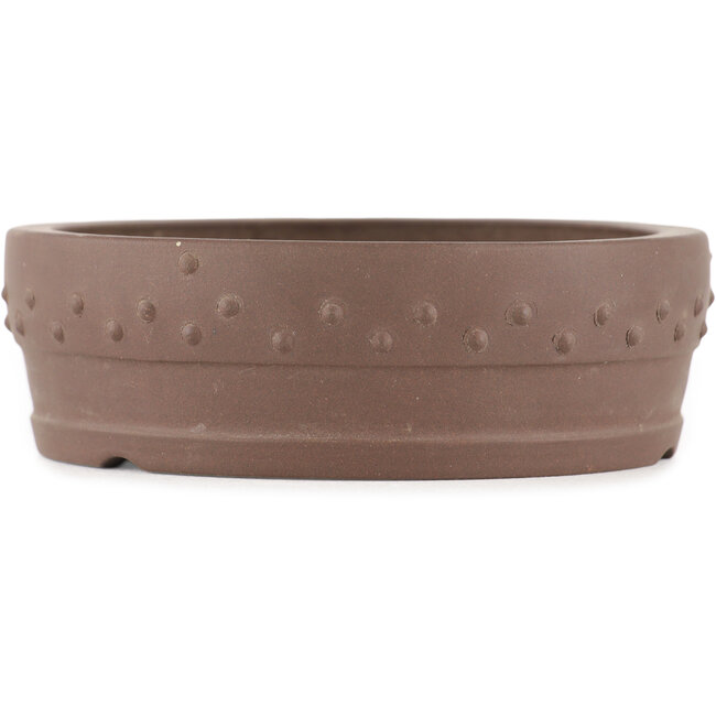 Round unglazed bonsai pot - 105 x 105 x 35 mm