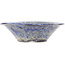 Round blue bonsai pot by Shuhou - 160 x 160 x 50 mm