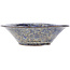 Round blue bonsai pot by Shuhou - 160 x 160 x 50 mm