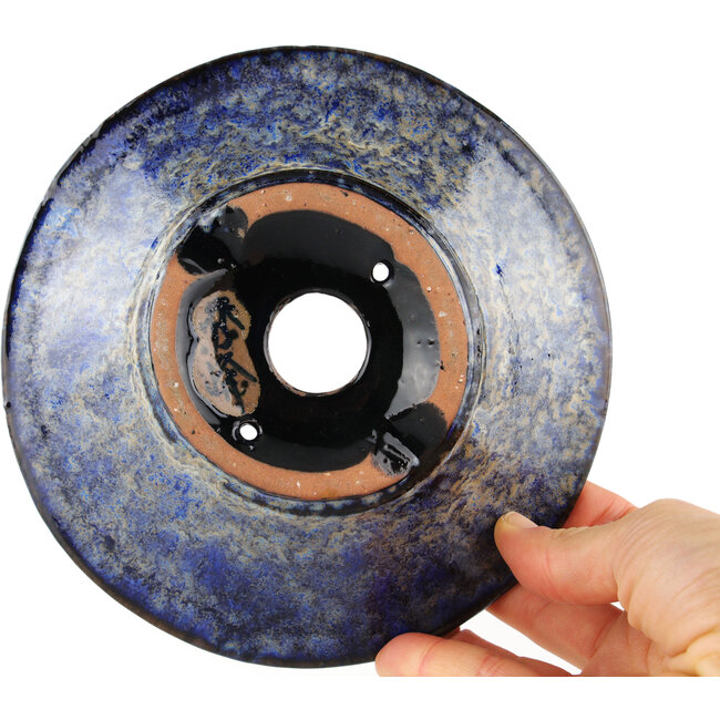 Ronde blauwe bonsaipot van Shuhou - 160 x 160 x 50 mm