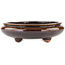 Ronde bruine bonsai pot van Shuhou - 220 x 220 x 65 mm