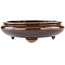 Round brown bonsai pot by Shuhou - 220 x 220 x 65 mm