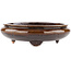 Ronde bruine bonsai pot van Shuhou - 220 x 220 x 65 mm