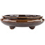 Round brown bonsai pot by Shuhou - 220 x 220 x 65 mm