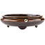 Ronde bruine bonsai pot van Shuhou - 220 x 220 x 65 mm