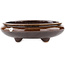 Round brown bonsai pot by Shuhou - 220 x 220 x 65 mm