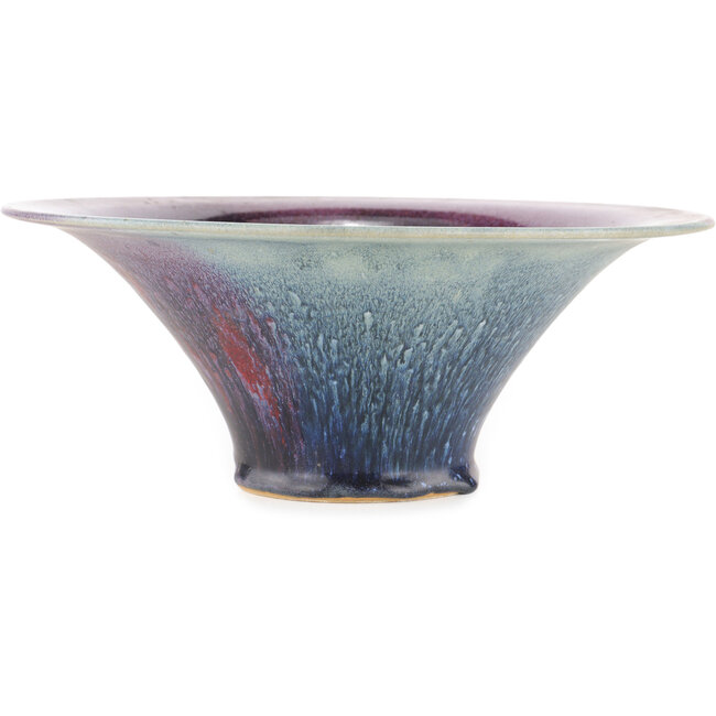 Vaso bonsai rotondo blu e viola - 285 x 285 x 115 mm