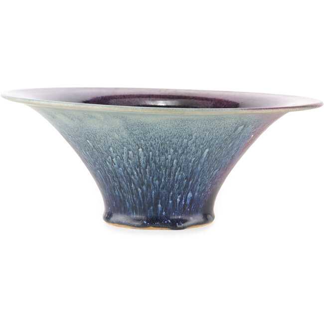 Vaso bonsai rotondo blu e viola - 285 x 285 x 115 mm