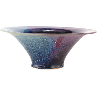 Unknown 285 mm round blue and purple pot from Japan