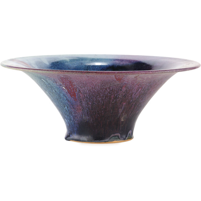 Vaso bonsai rotondo blu e viola - 285 x 285 x 115 mm