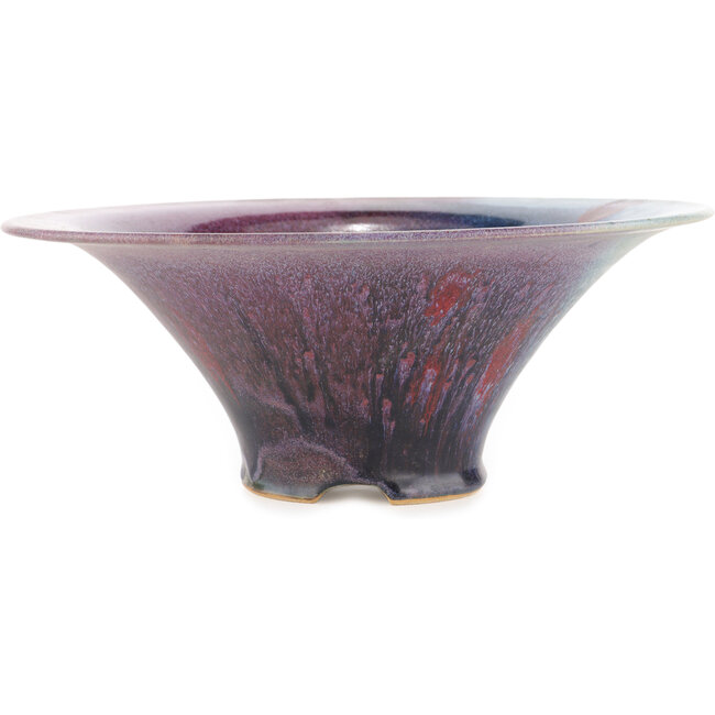 Round blue and purple bonsai pot - 285 x 285 x 115 mm