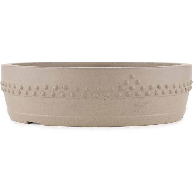 Round unglazed bonsai pot by Itouen - 265 x 265 x 75 mm