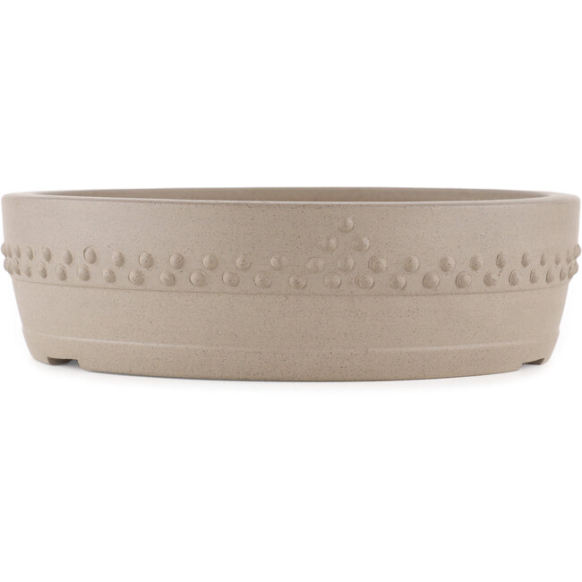 Round unglazed bonsai pot by Itouen - 265 x 265 x 75 mm
