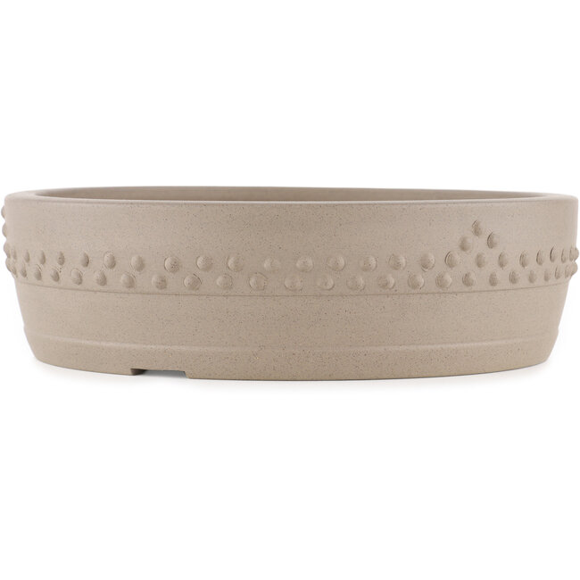 Round unglazed bonsai pot by Itouen - 265 x 265 x 75 mm