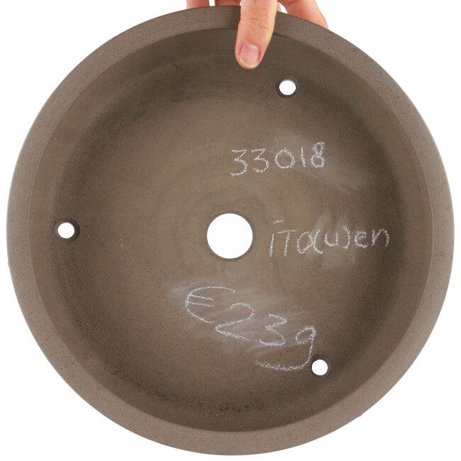 Round unglazed bonsai pot by Itouen - 265 x 265 x 75 mm