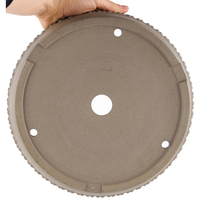 Maceta para bonsái redonda sin esmaltar de Itouen - 265 x 265 x 75 mm