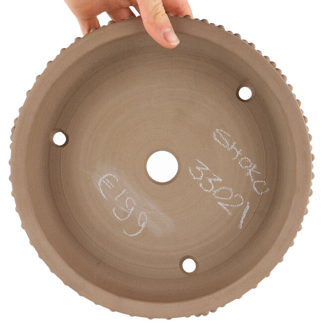 Maceta para bonsái redonda sin esmaltar de Shoko - 220 x 220 x 50 mm